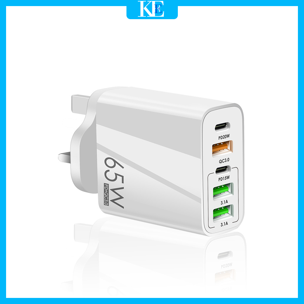 65W Quick Charge Type C PD Multi travel Adapter_voghion.com