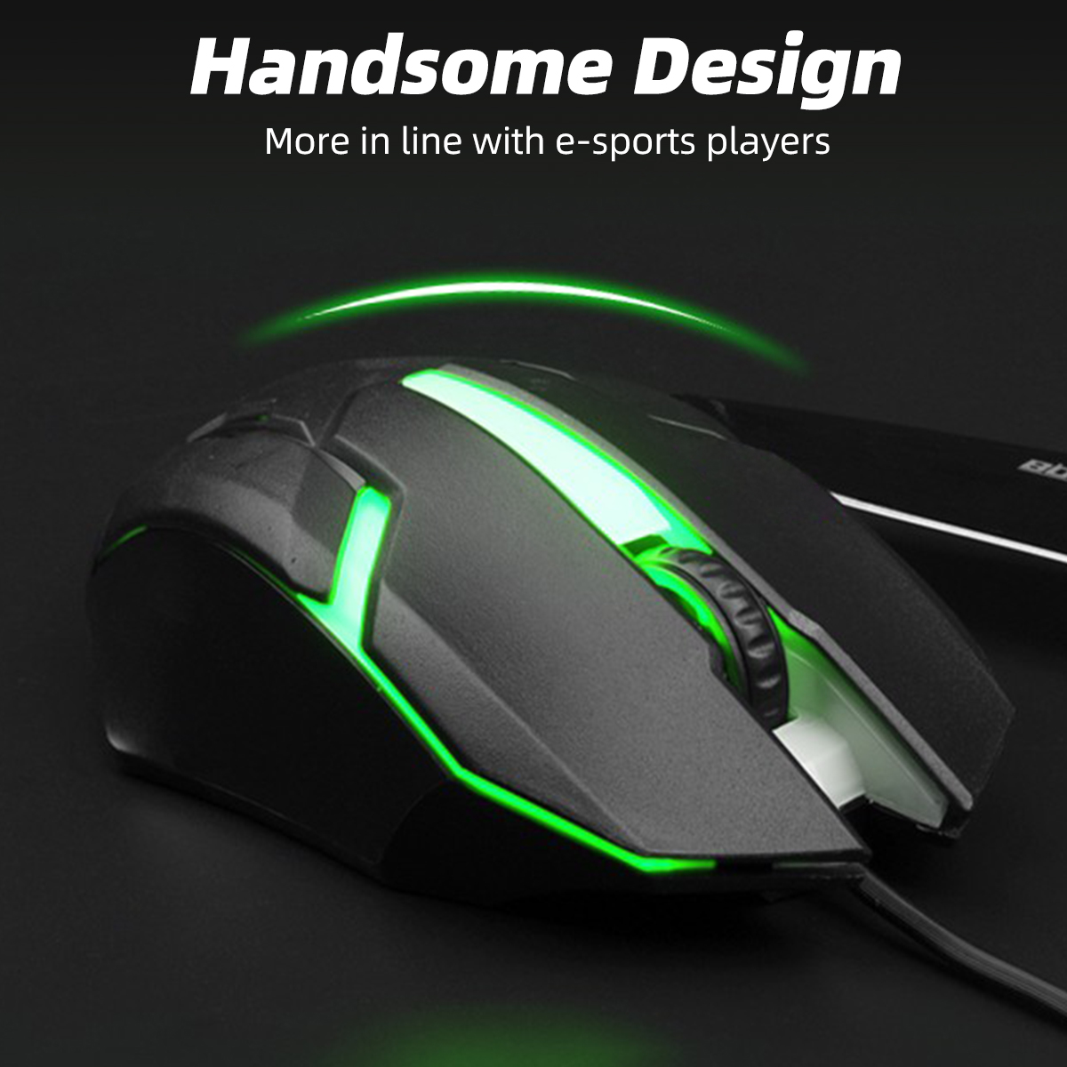Fonken Backlight USB Wired Gaming Mouse 1600 DPI Optical 3 Buttons Game Mice Mouse For PC Laptop Computer 1.2M Cable USB Game Wired Luminous Mouse