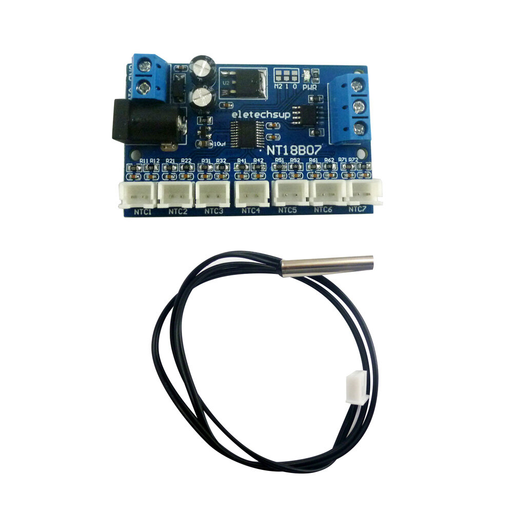 Diymore 7ch dc 12v rs485 ntc thermistor temperature sensor modbus rtu remote acquisition monitor module b3950 10k 1 for industrial tool