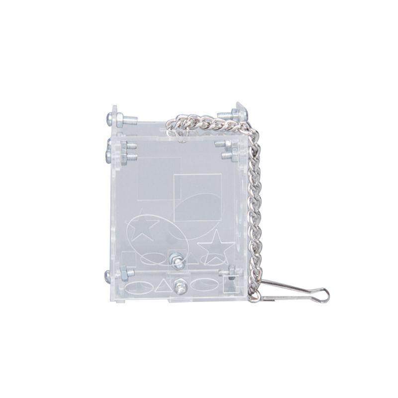 Sáng Tạo Tự Lắp Ráp Vẹt Trung Chuyển Chim Hạt Thực Phẩm Thức Ăn Thức Ăn Thức Ăn Hộp Kính Acrylic Tăng Trưởng Thông Minh Phụ Kiện Lồng