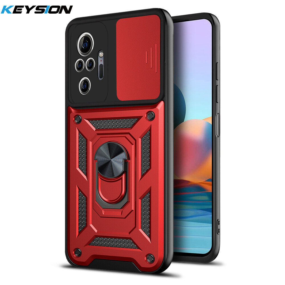 Ốp Có Vòng Chống Sốc KEYSION Ốp Bảo Vệ Camera Kéo Đẩy Cho Redmi 9 Power Redmi Note 10 Pro Max K40 Pro, Dành Cho POCO X3 Pro X3 NFC F3 M3 Pro 5G