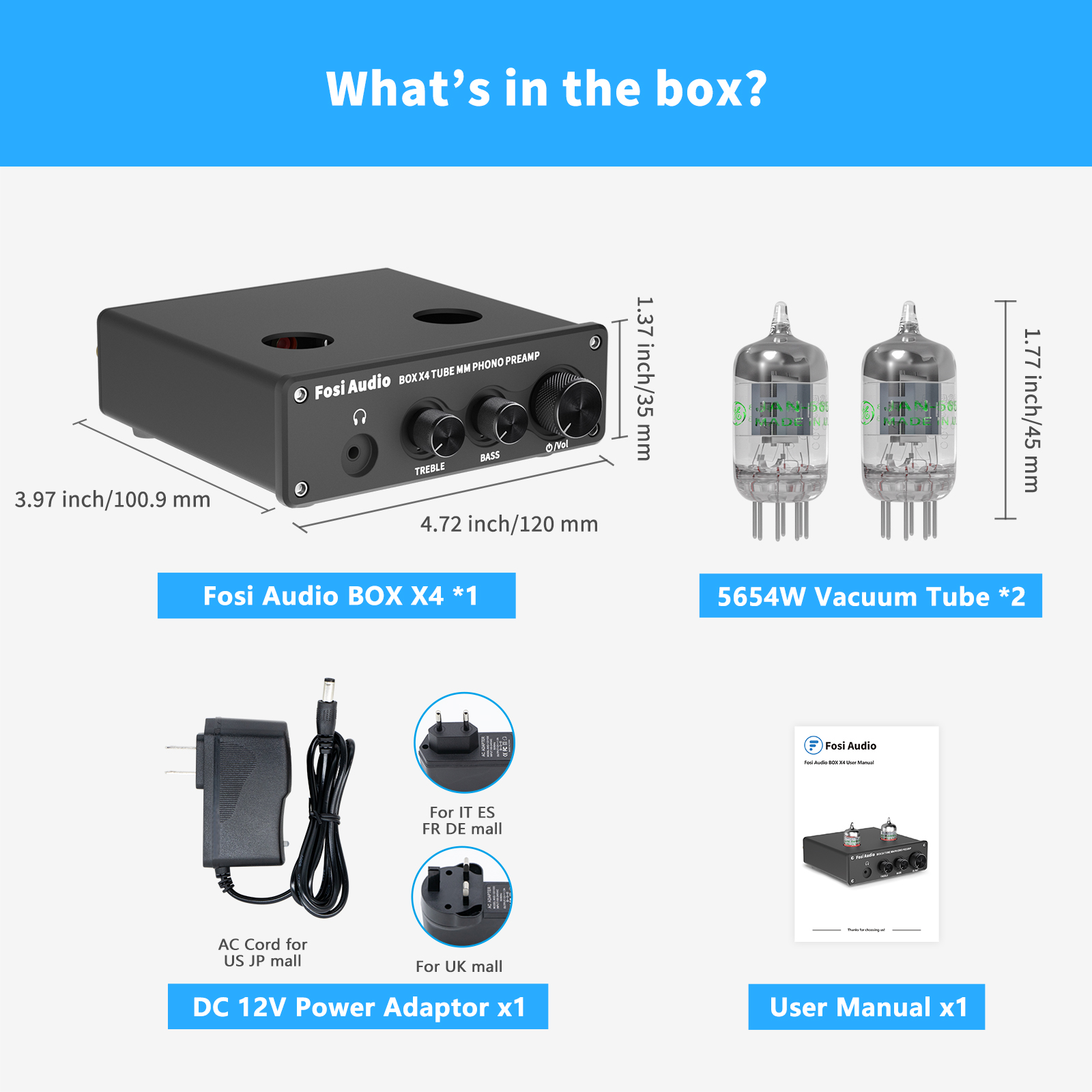 Fosi Audio Hifi Phono Preamp X4 Turntable Phonograph Preamplifier