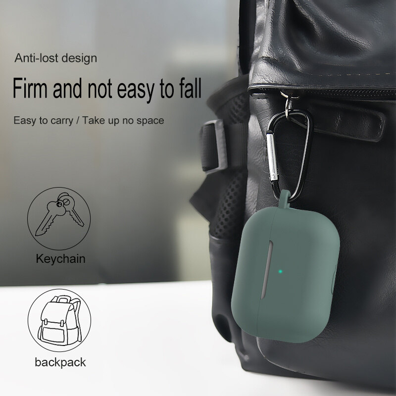 Vỏ bảo vệ tai nghe bluetooth không dây bằng Silicone dính liền màu trơn tối giản cho Apple Airpod 4 Vỏ chống sốc cho AirPods Pro 3 2 1 phụ kiện hộp sạc