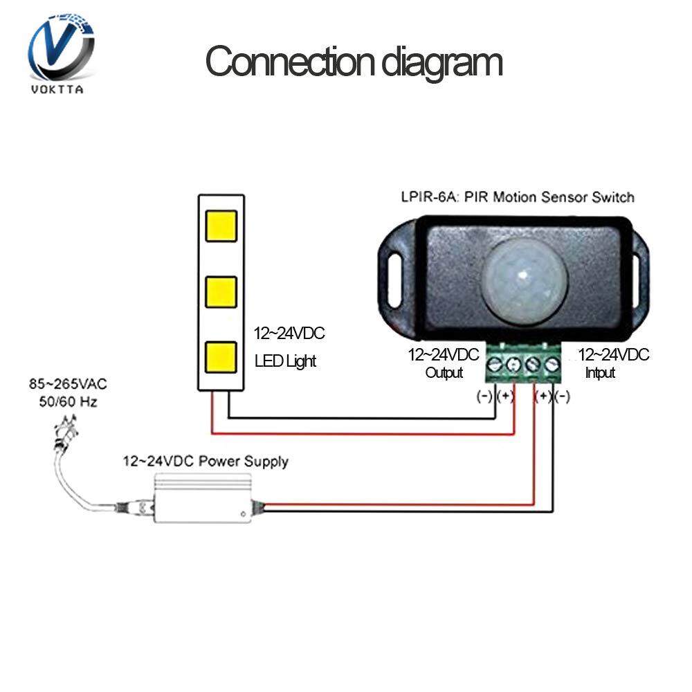 Công Tắc Cảm Biến Chuyển Động PIR Tự Động Điều Chỉnh Được VOKTTA  DC 12V 24V 8A Nguyên Bản 100% Công Tắc Đèn Phát Hiện Hồng Ngoại Hồng Ngoại Mô-đun Công Tắc Đèn LED Dải Đèn
