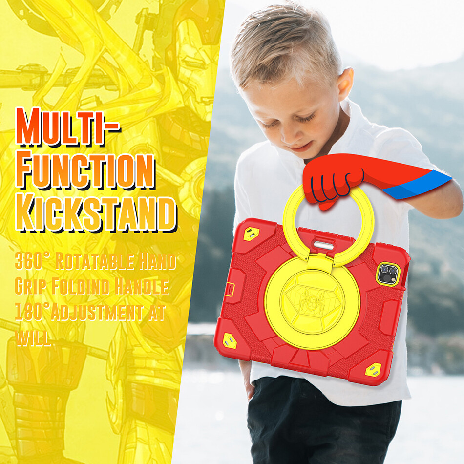 Ifarcase chịu lực cao Ba lớp bảo vệ Silicone Vỏ Ốp ipad Pro 11 Vỏ chống sốc với tay cầm chân đế khe cắm bút chì cho iPad Air 4 Air 5 trẻ em trường hợp