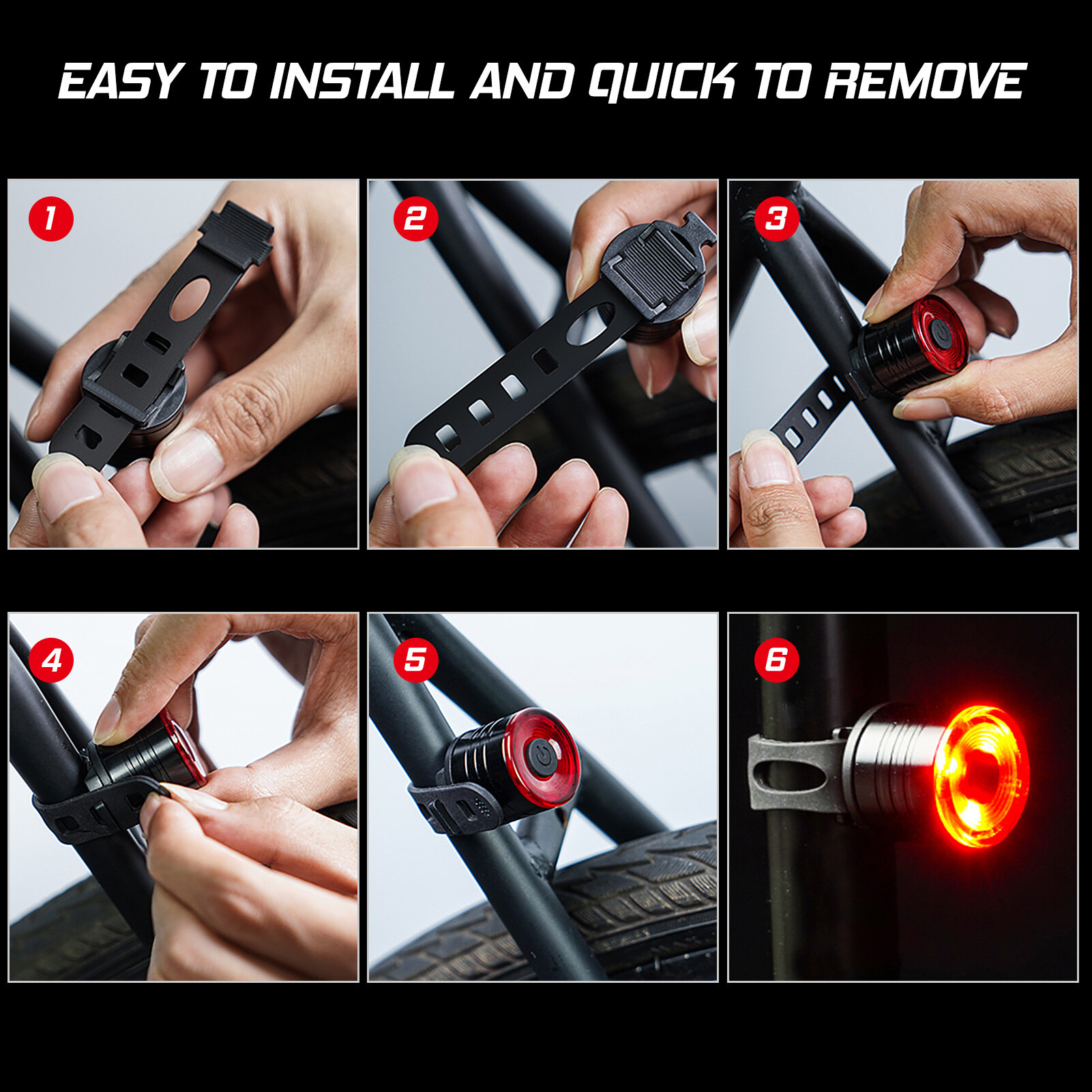 Bike Light Bicycle Headlight Tail Light Waterproof Cycling Handlebar Light Front Light Rear Bright Light