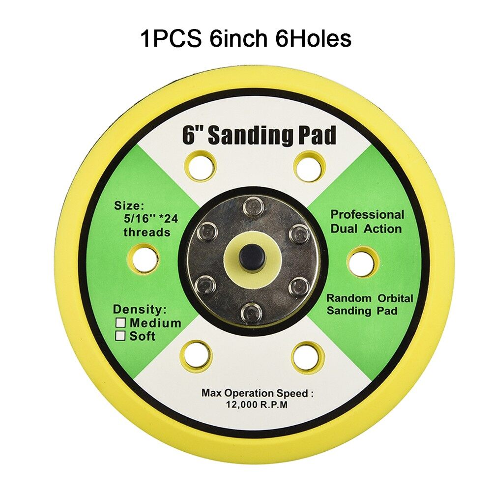 Unnicoco SANDING PAD Sanding Pad Woodworking 5/16-24 Male Thread 6\" For Sander Durable