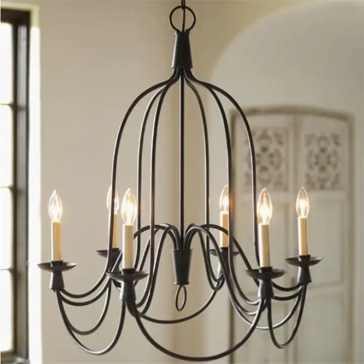 6 Light Source Chandelier Candlestick Design Pendant Lights Wrought Iron Droplight Living Room Dining Bedroom Ceiling Lamp Lighting Fixture Decoration 110v 240v E14 Lazada - Candlestick Pendant Light