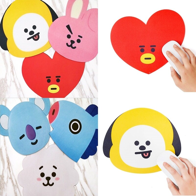 Kpop BTS BT21 Character Shape Silicone Mouse Pad Laptop Game Locking Mouse Mat Malaysia