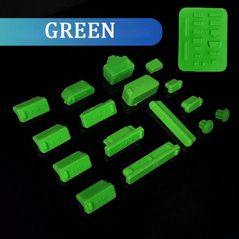 16pcs/set Colorful Silicone Anti Dust Plug Cover Stopper Dust Plug Laptop Dustproof USB Port HDMI RJ45 Interface waterproof cover