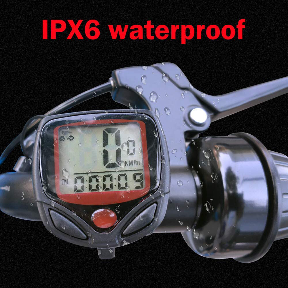 LCD Display Wired Bike Bicycle Cycle Computer Odometer Speedometer LCD Waterproof 14 Functions