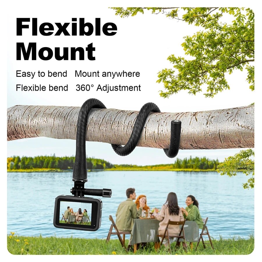 For Insta360 X3 Monkey Tail Mount Flexible Bend Multi-Purpose Flexible Mount Selfie Stick Tripod For Gopro 11 10 Insta360 Camera