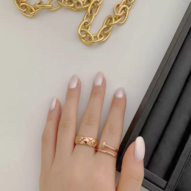 Fashion Jewelry Shop NCT Friendship Rings Threaded Nail Shape Ring Women 2 Pieces  Accessory