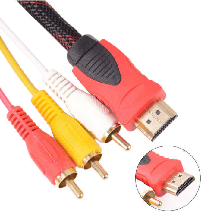 Blackhorse 1 Cái 1.5M Chuyển Đổi Chuyển Đổi HDMI Sang RCA Cable HDMI Nam Đến 3 RCA AV Nam AV Composite Nam M/M Nối Adapter Cable Dây