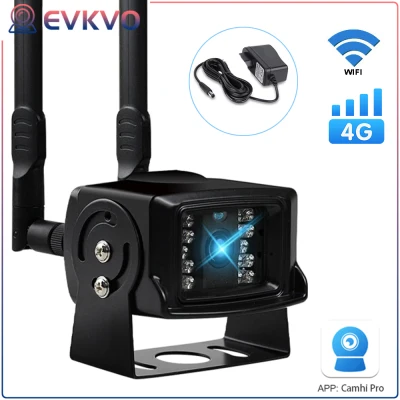 EVKVO Camhi PRO UHD 5MP LED & IR Night Vision IP Camera 3G 4G WIFI IP66 Waterproof Outdoor Security CCTV Camera SIM Card LET Mini Metal Case Home Surveillance Cameras