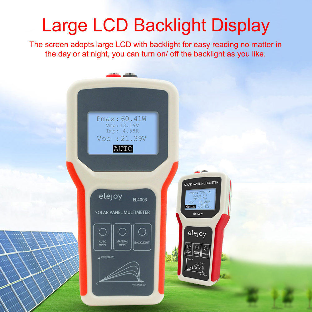 Smart Sensor Đồng Hồ Vạn Năng Bảng Quang Điện Cầm Tay Tiện Dụng Máy Kiểm Tra MPPT Bảng Năng Lượng Mặt Trời Tự Động/Thủ Công Với Màn Hình LCD Đèn Nền Công Cụ Kiểm Tra Điện Áp Mạch Mở Nhiều Biện Pháp Bảo Vệ An Toàn