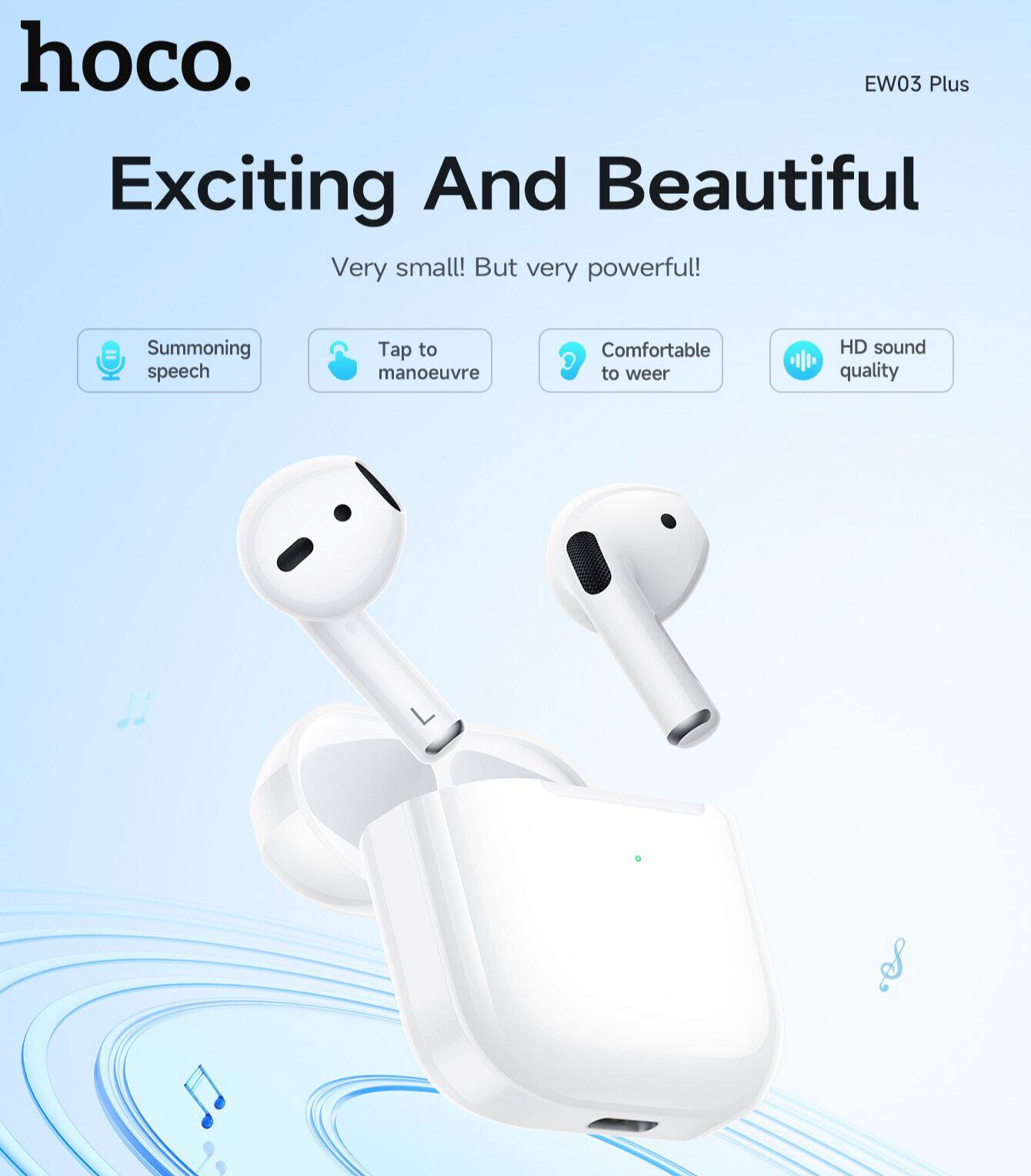 HOCO EW03 Plus TWS True Wireless Headset Bluetooth Headphones BT5.1 Built-In Microphone Touch Control Earbuds HD Stereo Sports Earphone For iOS Android Xiaomi Huawei Oppo Vivo Sumsung All Smartphones Universal | Lazada