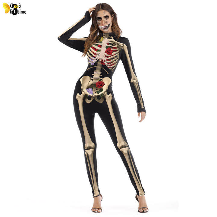 skeleton jumpsuit womens