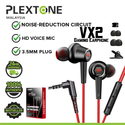 PLEXTONE XMOWI VX2 Gaming Earphone Earphone with HD Voice Microphone and 3D Stereo Sound Noise Reduction Deep Bass For POCO Huawei Realme Xiaomi Samsung Laptop PS3 PS4 Lenovo Asus