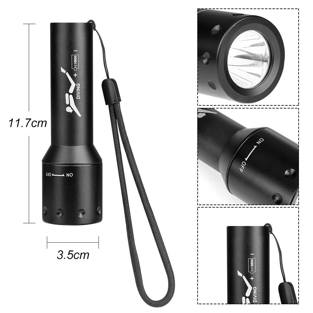 {hot} LED Flashlight LED Waterproof scuba Diver Diving Swimming Flashlight underwater Flash Light Torch