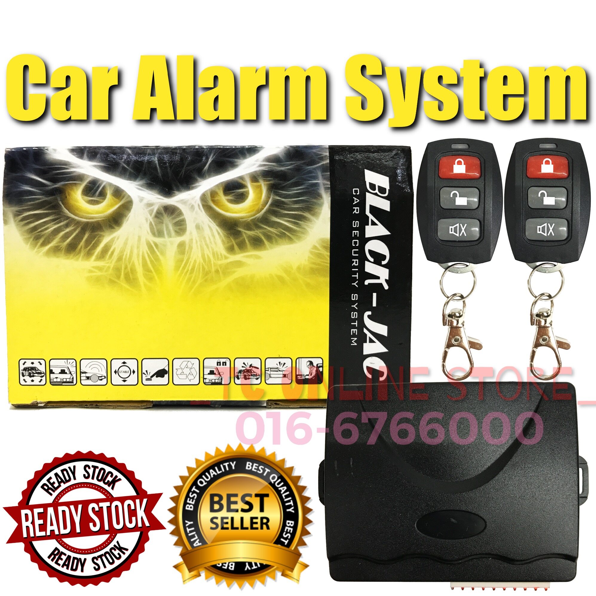 Car Alarm System BLACKJAC Car Security Alarm System For Universal Car Lazada