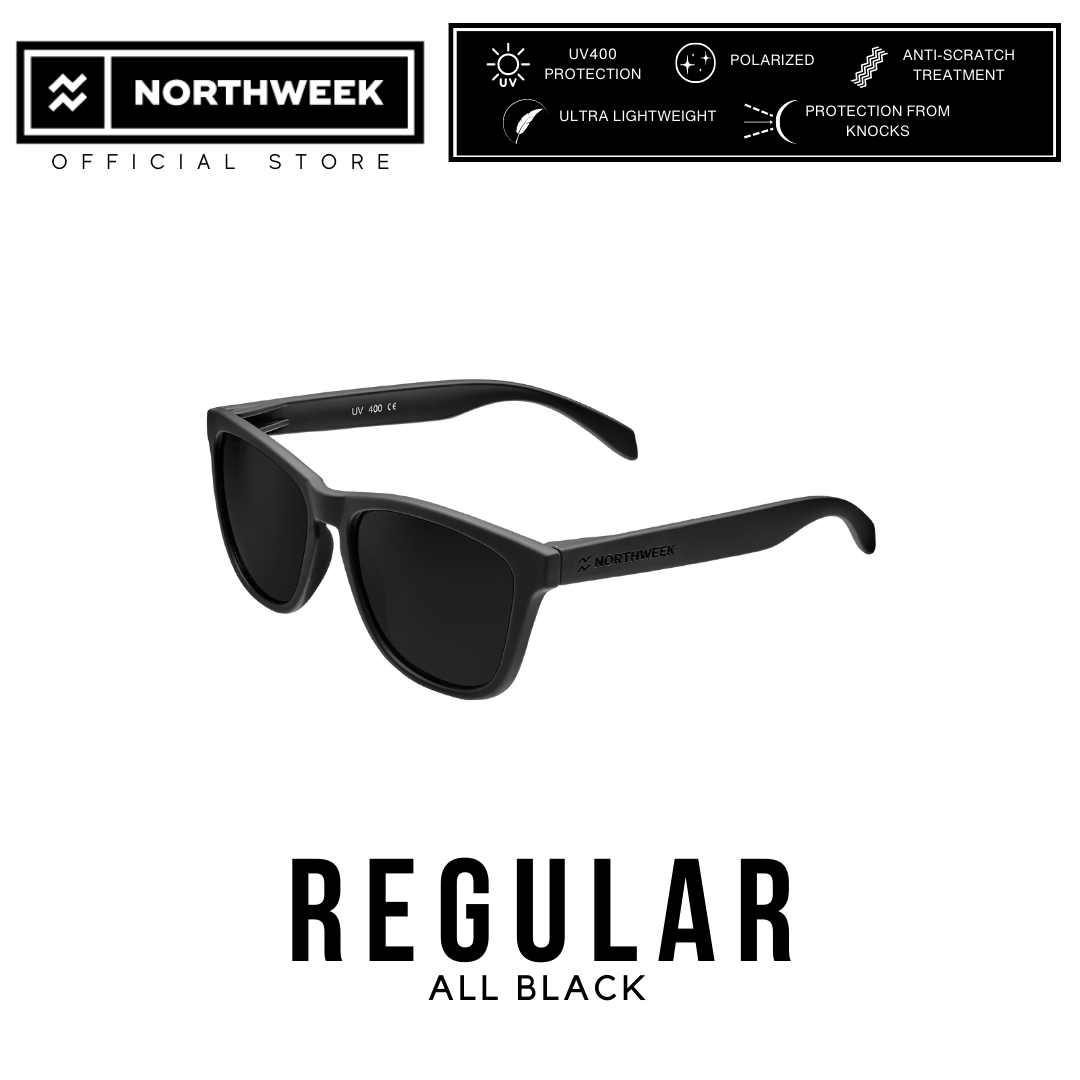 NORTHWEEK REGULAR ALL BLACK MEN WOMEN UNISEX POLARIZED UV400