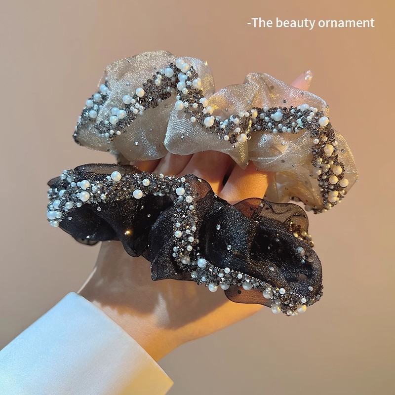 Women Fashion Rhinestone Hair Ties Exquisite Temperament Solid Color  Hair Accessories Hair Ties