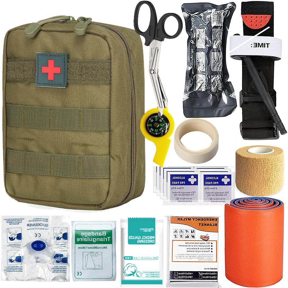 Trauma Survival Kit First Aid Pouch Outdoor Gear Emergency Kits Survival Gear With Molle Car Travel Hiking Tourniquet