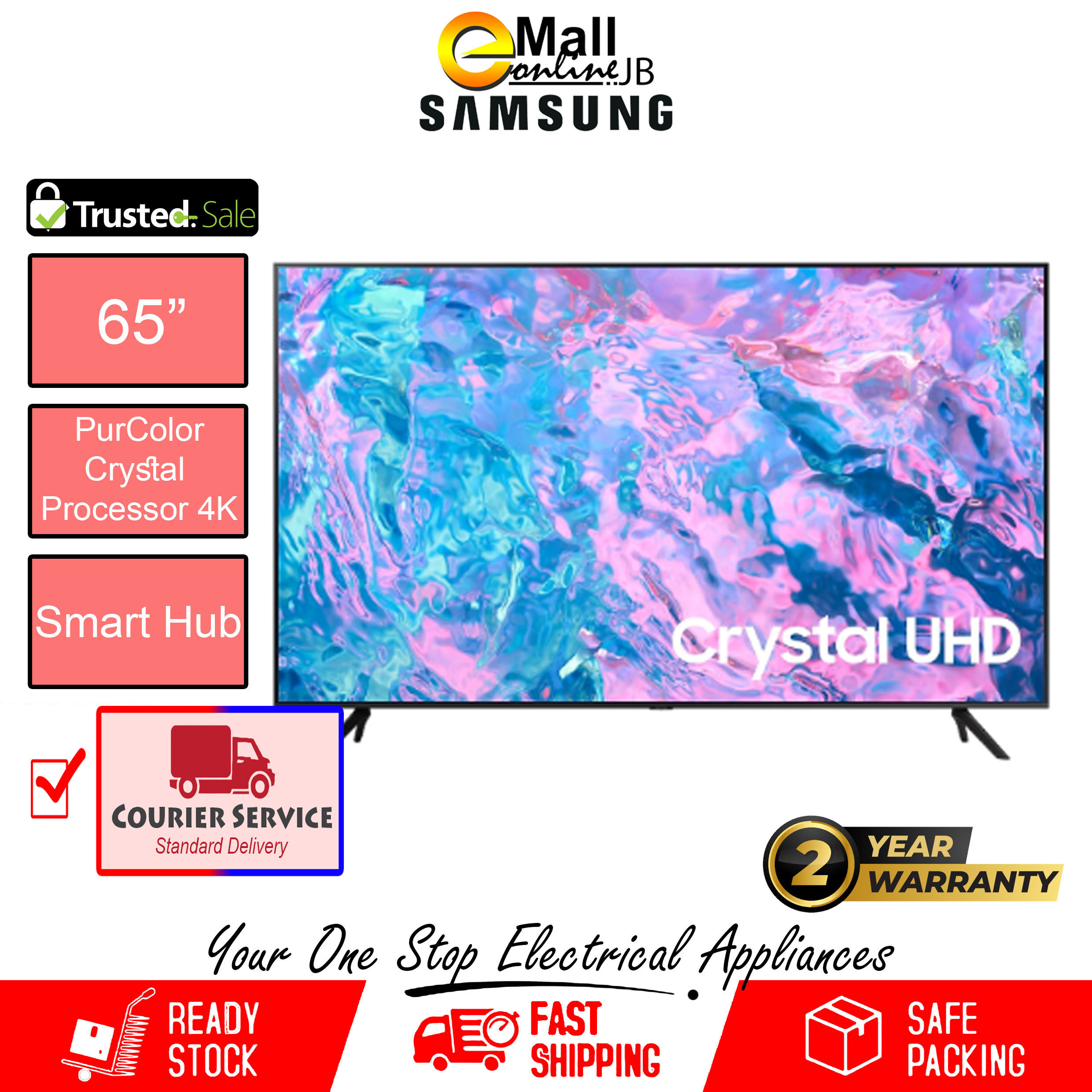 ( Courier Service ) SAMSUNG Crystal UHD 4K Smart TV 55" | 65" CU7000 ...