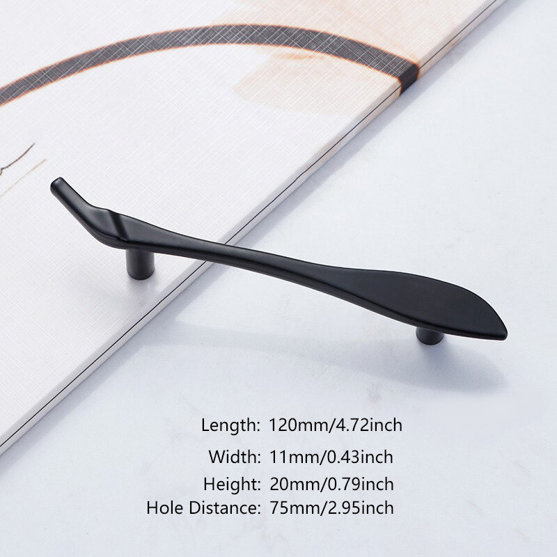 p5u7 1PC Kitchen Cupboard Handle Door Handles Zinc Alloy Drawer Pulls Cabinet Knobs Hardware Home Decor Black Furniture