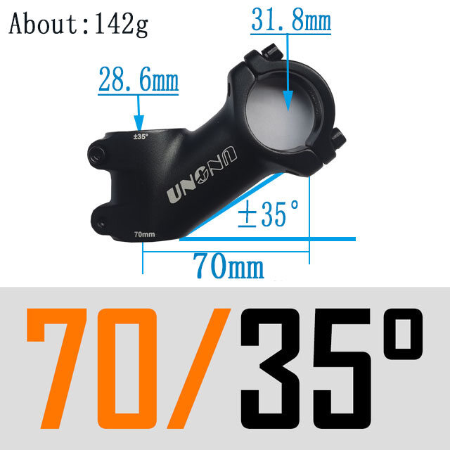 Uno stem mountain bike stem matte black bicycle stem 7/17/25/35 degree mtb stem road bike stem 60/70/80/90/100/110/120/130mm bike riser for 31.8mm bike handlebar parts