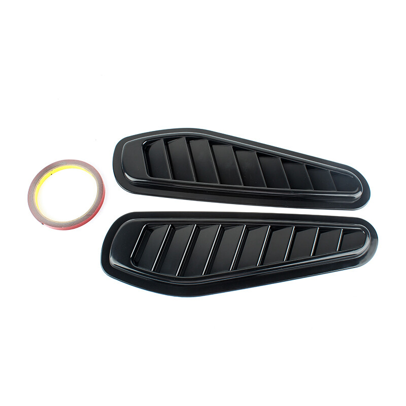 JDMGRAM Carbon Fiber Car Air Flow Intake Scoop Cover 2Pcs ABS Universal Bonnet Vent Decoration Stickers Auto Exterior Accessories