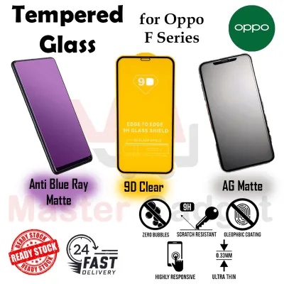 (Oppo F Series) F7/ F1s/ F5/ F9/ F11/ F11 Pro Full Cover Tempered Glass 9D AntiBlueRay Matte