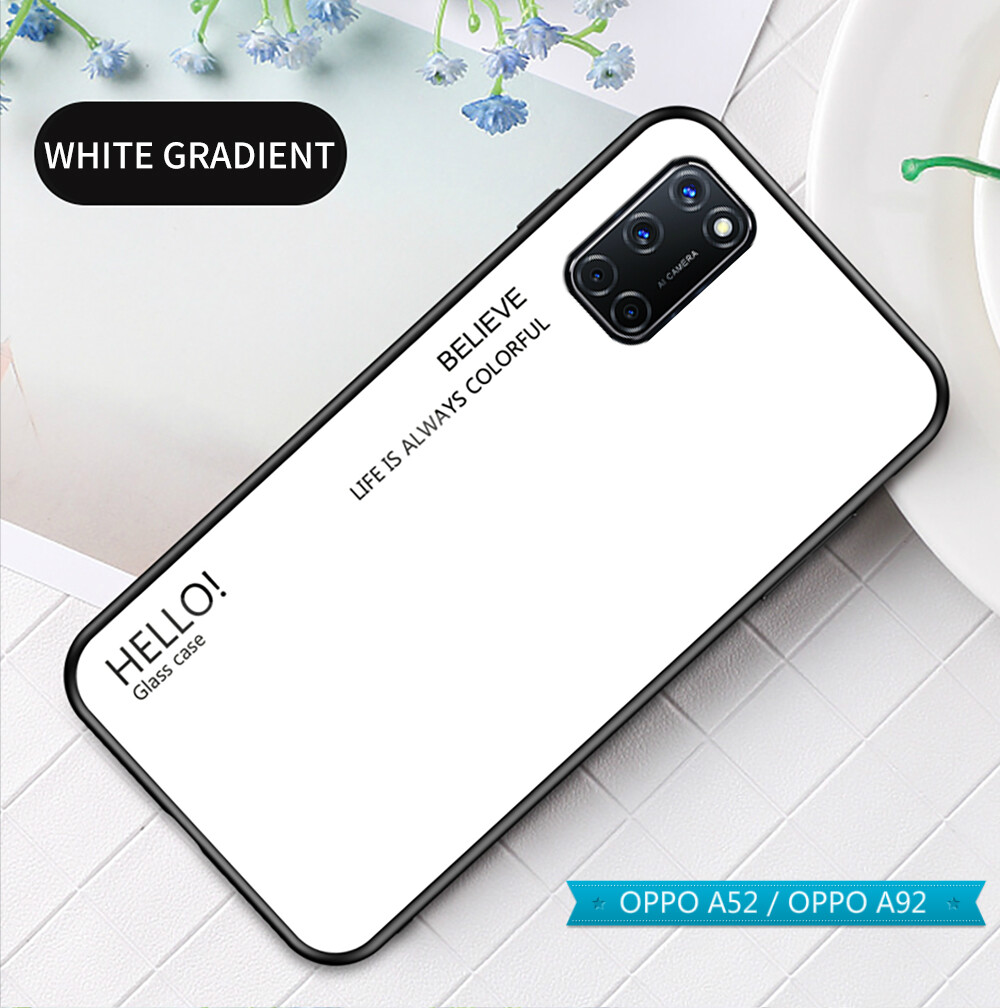 For OPPO A52 / OPPO A92 Case GradiGradient Tempered Glass Phone Case For OPPO A52 / OPPO A92 Cover Casing Fashion Coolent Glass Case