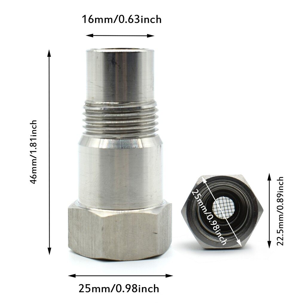 xps Car CEL Fix Check Engine Light Eliminator Adapter Oxygen O2 Sensor Spacer Weld Bung Plug Wideband Nut Cap Kit Set M18 x 1.5 Silver Car Parts Accessories