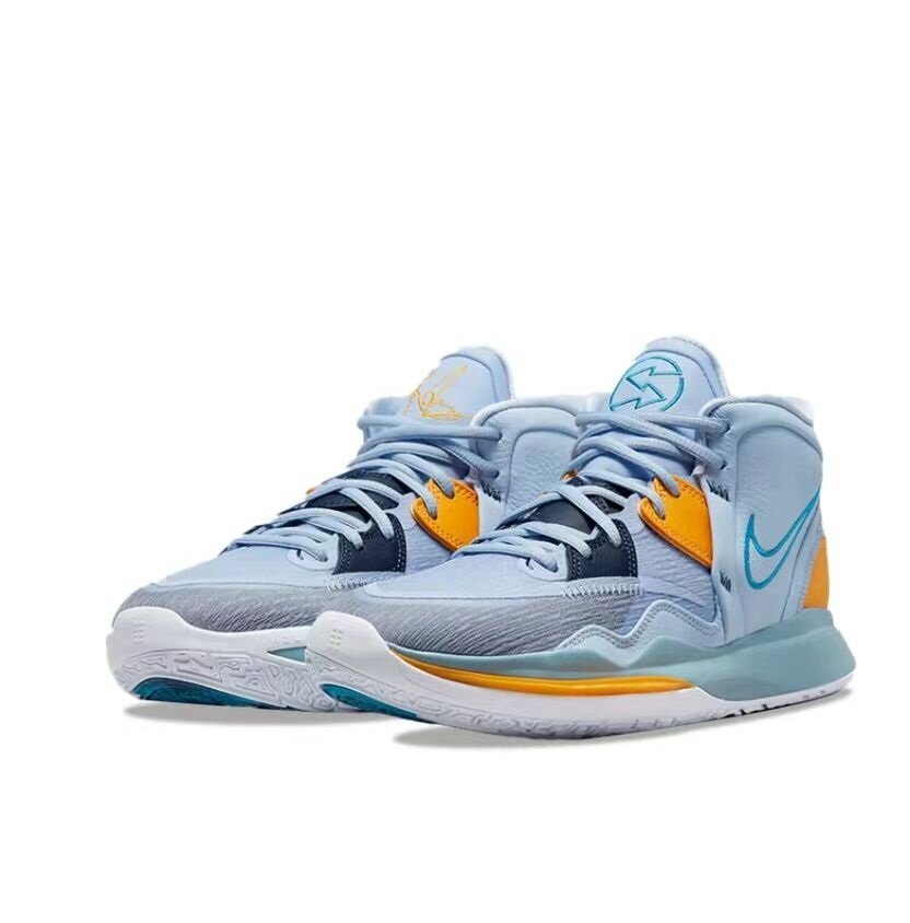 Kyrie 8 infinity "Future Past" mid-top anti-slip, wear-resistant, shock-absorbing, wrapped support basketball shoes, same style for men and women, blue