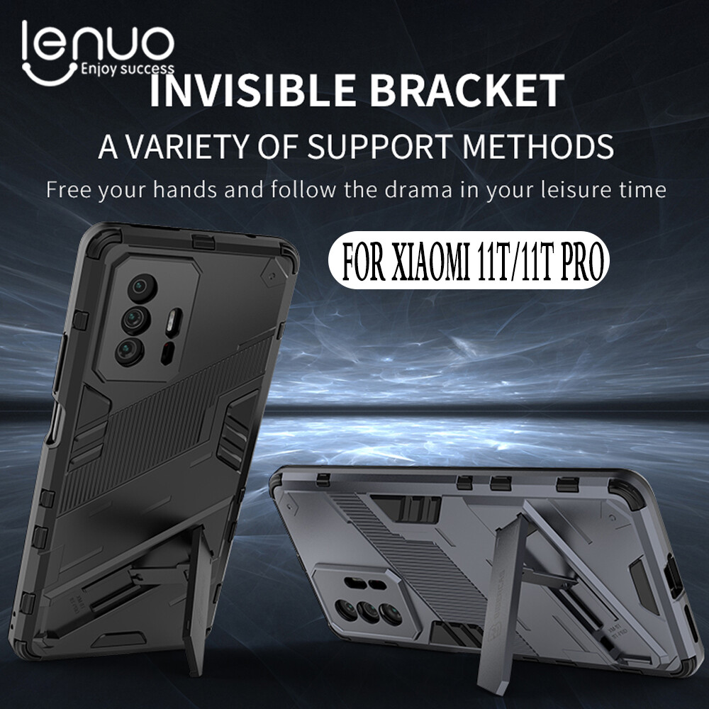Lenuo Punk-Casing For Xiaomi 11T Mi 11T Pro 10T Pro 5G Back Cover Eight-Color Anti-Fall And Anti-Slip Phone Bracket Lens Protection Cover Lovers Case
