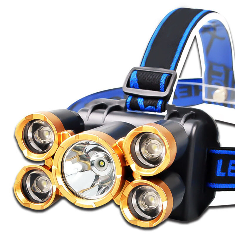 ZD 5led Headlamp Usb Rechargeable Super Bright Strong Light Fishing Lights For Outdoor Camping Fishing
