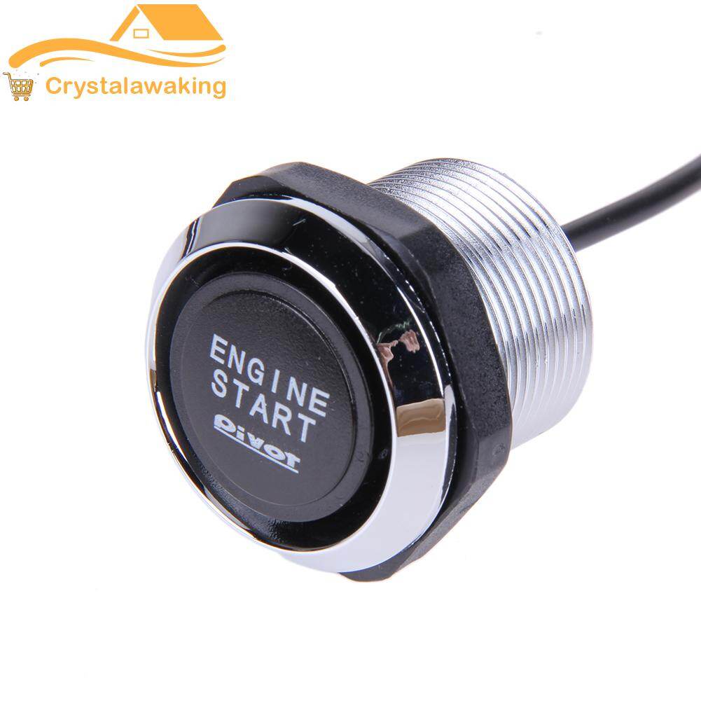 Vehicle Engine Start Press Button Push Switch Ignition Starter Blue Light