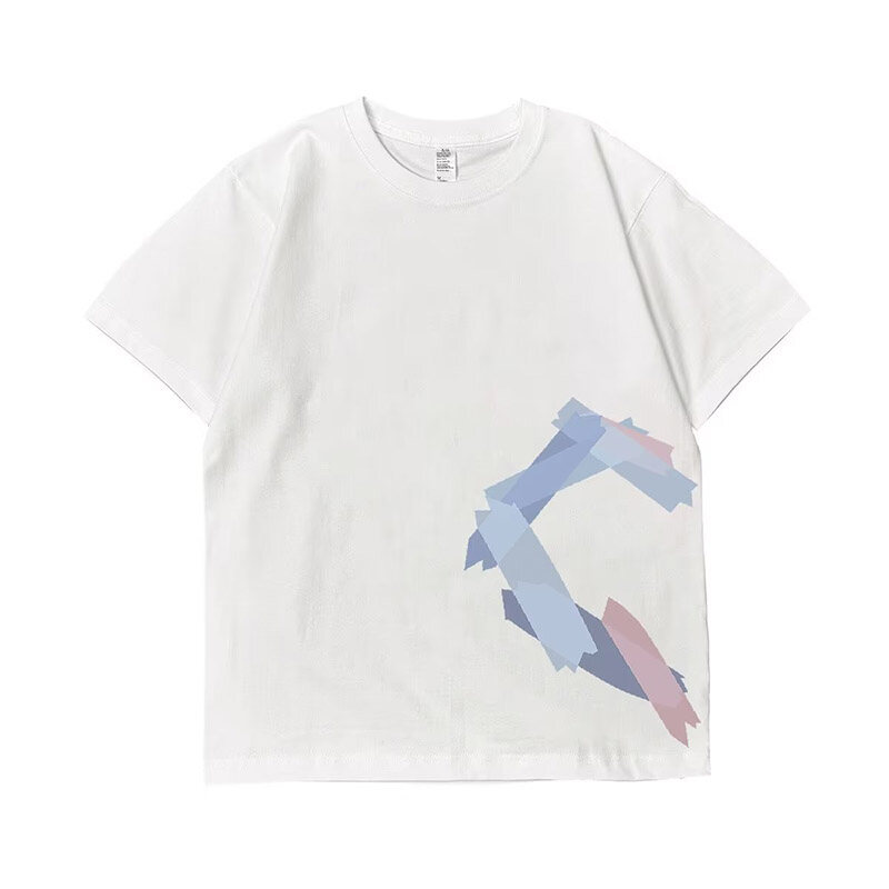 LIVE GREAT Round neck short sleeve couple T-shirt love half heart is you the other half is me