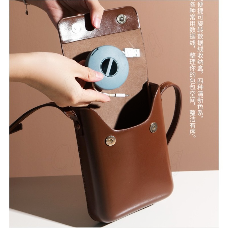 Kẹp Cáp Xoay Vòng Cuộn Tai Nghe Hộp Đựng Dây Sạc Cáp Dữ Liệu Điện Thoại Di Động Hộp Đựng Cáp Điều Chỉnh Dây Tự Động