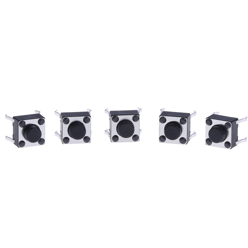 bo HITN 20pcs Mini Micro Momentary Tactile Push Button Switch 6*6*5mm 4 pin ON/OFF