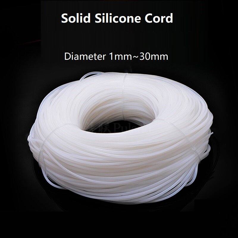 2Meter Solid Silicone Cord Dia 1mm30mm White Rubber Gasket Trim Seal