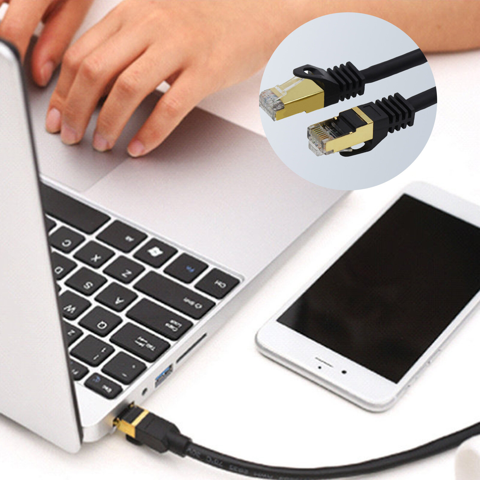 Dây Nhảy Mạng Cáp Nhảy Băng Thông Rộng Che Chắn Hai Lớp Cat7 Bằng Đồng Không Oxy Truyền Tín Hiệu Tốc Độ Cao Cho Văn Phòng Cáp Mạng Tuyệt Vời