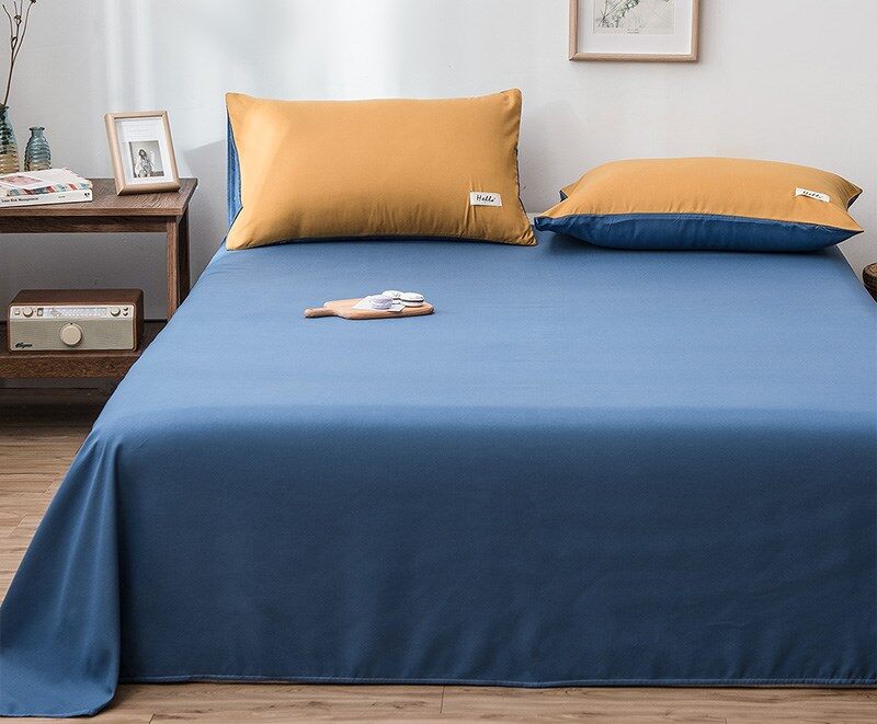 Ga Trải Giường Cotton Đã Giặt Sạch, Màu Trơn