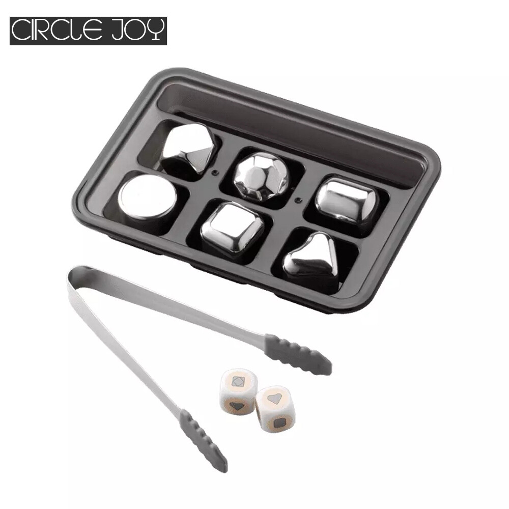 Circle Joy Ice Cube Reusable 304 Stainless Steel Washable Chilling Cool Ice Mold Long-term Use Ice Maker For Fruit Juice Various Shapes Do Not Destroy The Taste Rapid Cooling Drink Ice