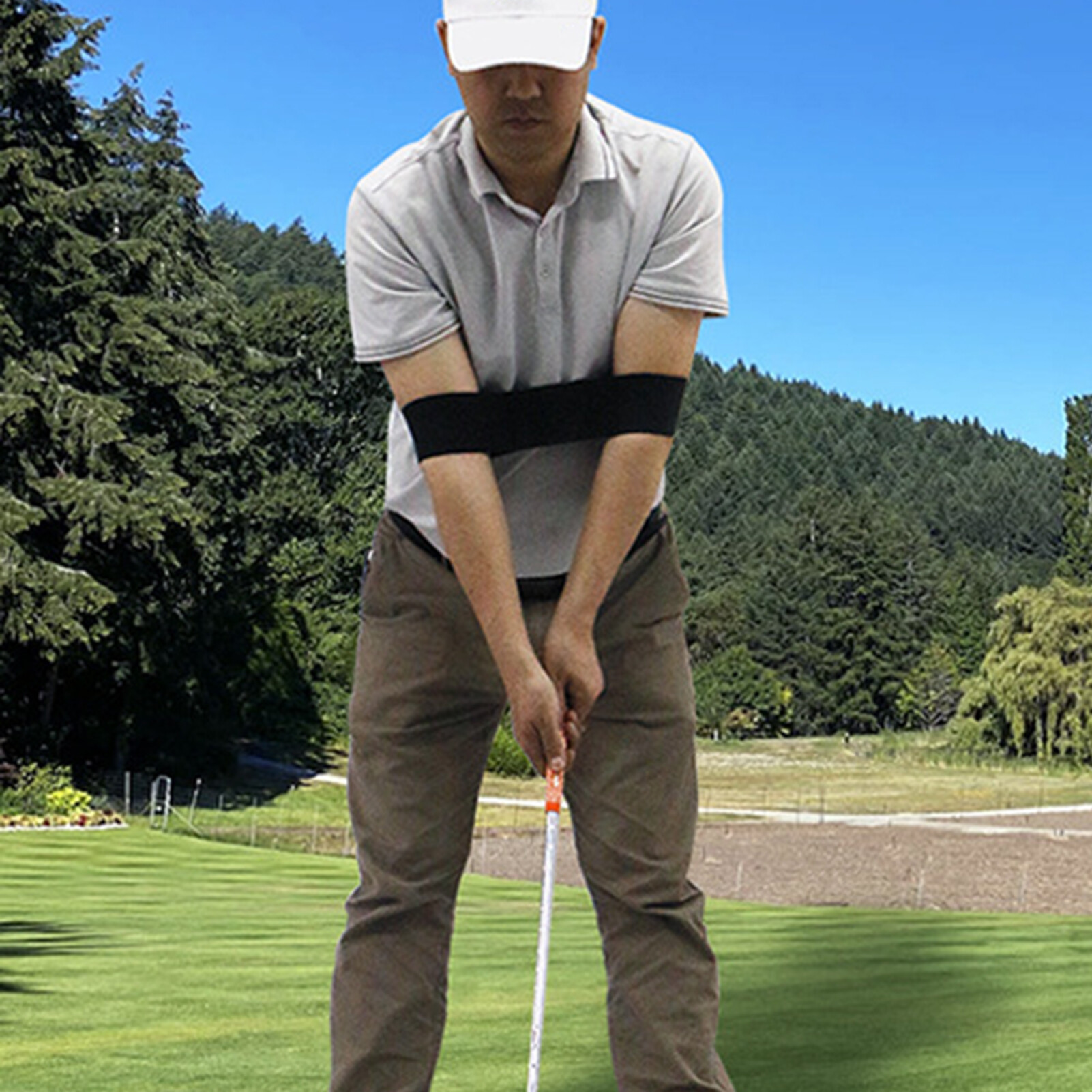 guyouzi® Swing Correction Tape Ergonomic Adjustable Correct Posture Polyester Golf Swing Arm Posture Corrector Golf Training Swing Correction Belt