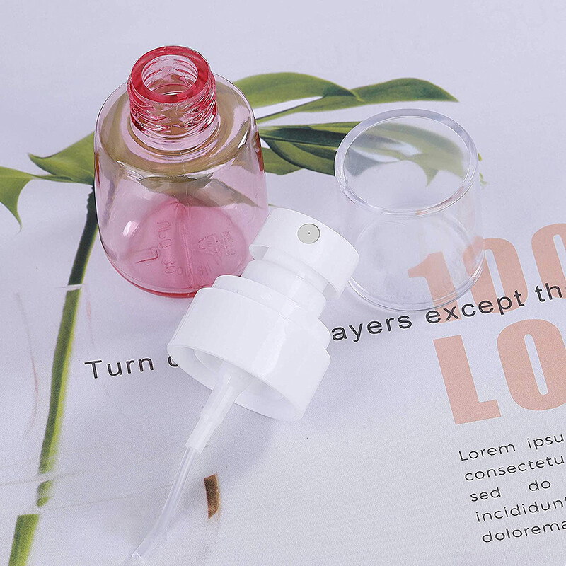 【ZNBY】Fine Mist Spray Bottle Refillable Travel Clear Container, Plastic Empty Makeup Water Bottles Sprayer with Air Press Pump 30ml for Toiletry Cosmetic Skincare Cleaning