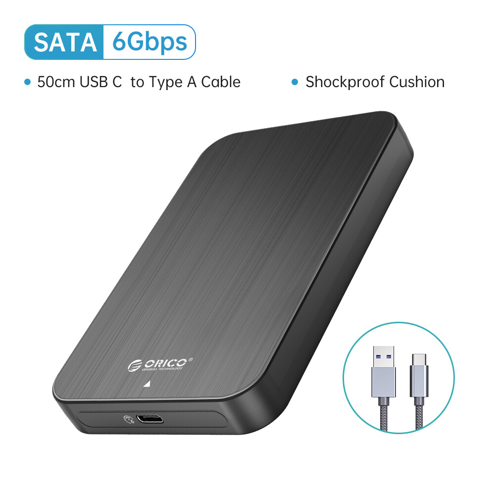 Orico 2.5 inch hdd case external hard drive case usb c 6gbps hdd case sata to usb 3.1 hard drive enclosure for 2.5" ssd/hdd support uasp