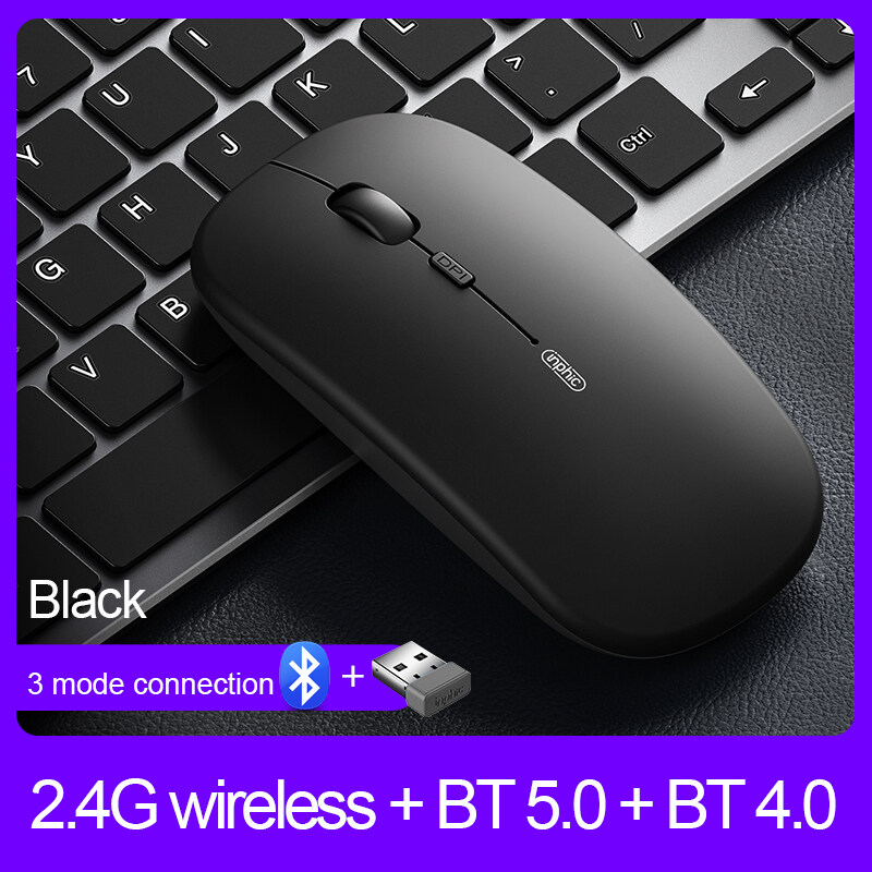 LED Chuột Không Dây Bluetooth INPHIC PM1 Đang sạc，Chống Ồn, DPI 1600, Chế Độ Kép Wireless Usb 2.4Ghz, Bluetooth Dùng...